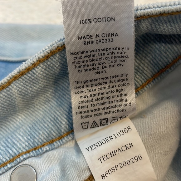 PacSun Eco hopper patchwork mom jeans high rise raw cut hem denim Womens size 24 - Picture 8 of 16